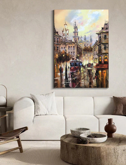 Lviv Ukraine Oil Painting Original Ukraine City Painting on Canvas Ukrainian Artist Paintings Old Town Artwork Ukraine Painting on Canvas