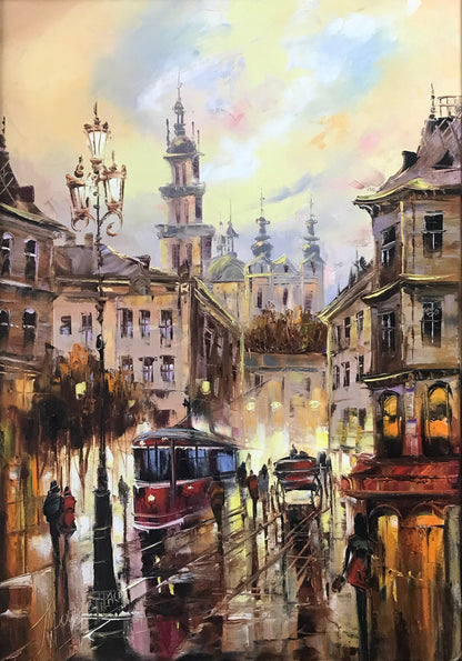 Lviv Ukraine Oil Painting Original Ukraine City Painting on Canvas Ukrainian Artist Paintings Old Town Artwork Ukraine Painting on Canvas