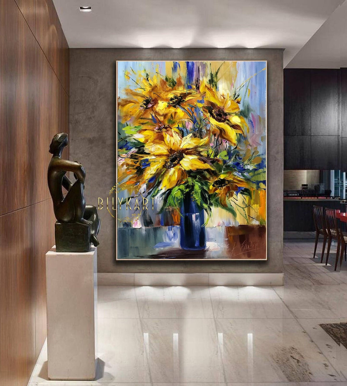 Ukraine Sunflower Oil Painting Original Artwork Abstract Sunflowers Painting on Canvas Ukrainian Painting Made in Ukraine Sunflower Artwork