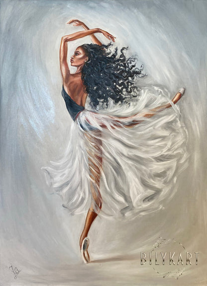 Abstract Ballerina Oil Painting Dancing Ballerina Wall Art Black Woman Painting African American Ballet Art Ballerina Painting on Canvas