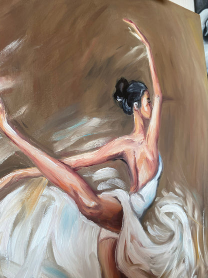 Modern Ballerina Painting Original Ballet Wall Art for Girl Room Dancing Ballerina Painting Canvas Ballet Dancer Artwork Ballerina Girl Art