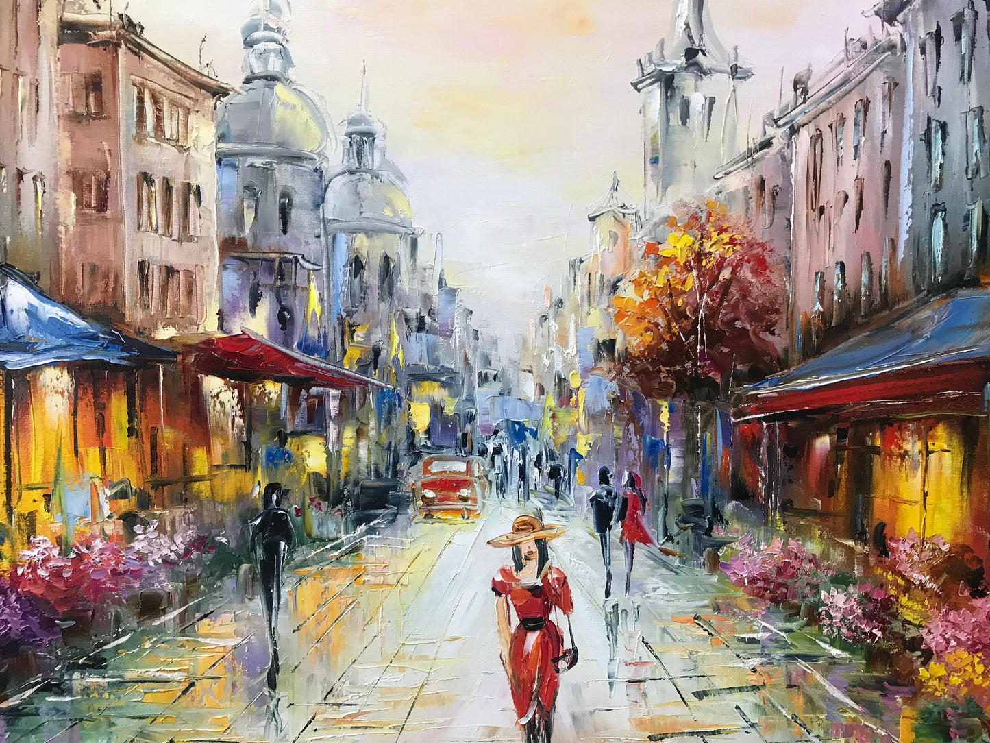 Vibrant Cityscape Painting Original French Street Scene Painting Paris Cafe Art Parisian Painting Paris Artwork Parisian Wall Art