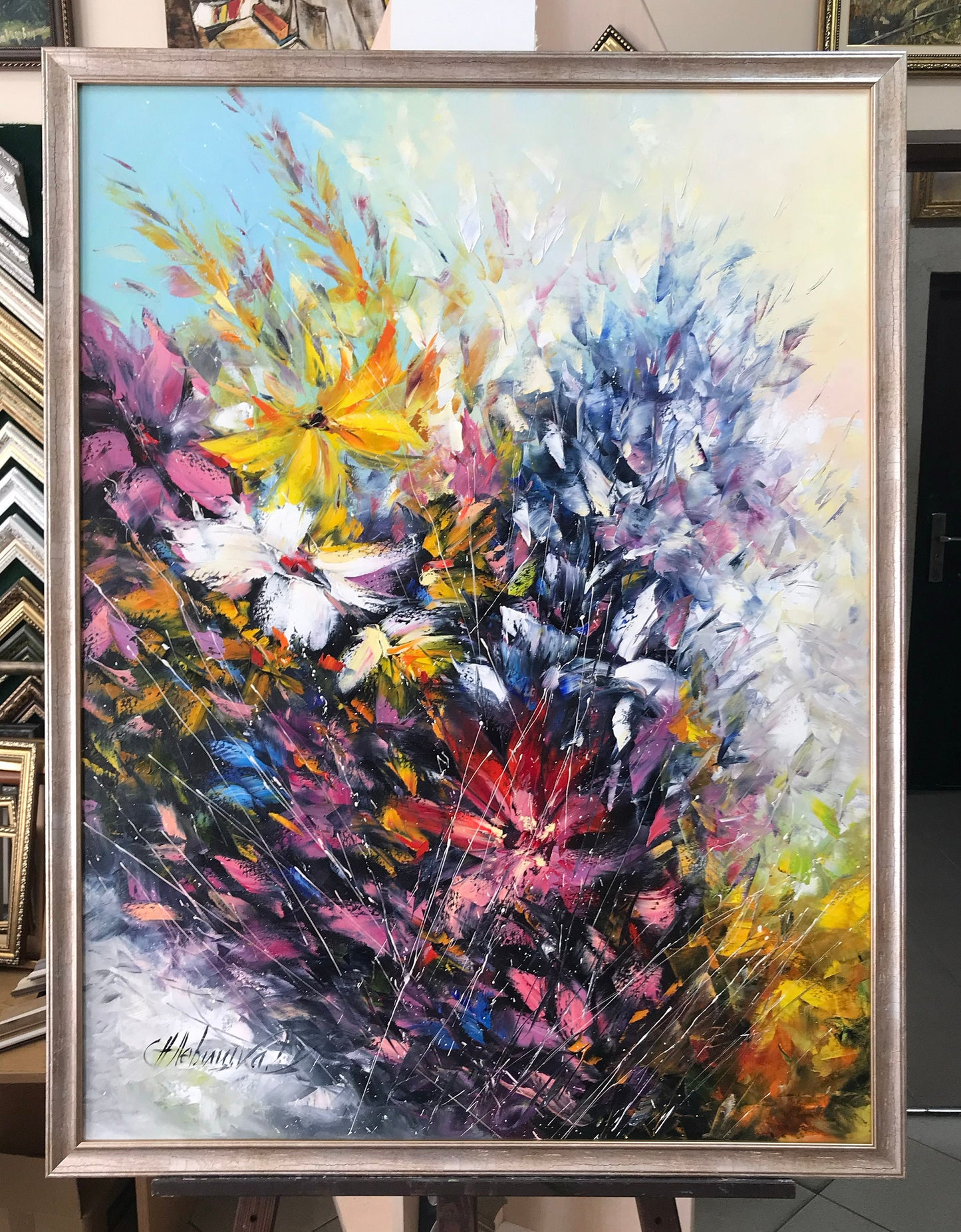 Large Flower Paintings on Canvas Abstract Flower Wall Decor Large Floral Contemporary Painting Vibrant Abstract Flower Paintings Original