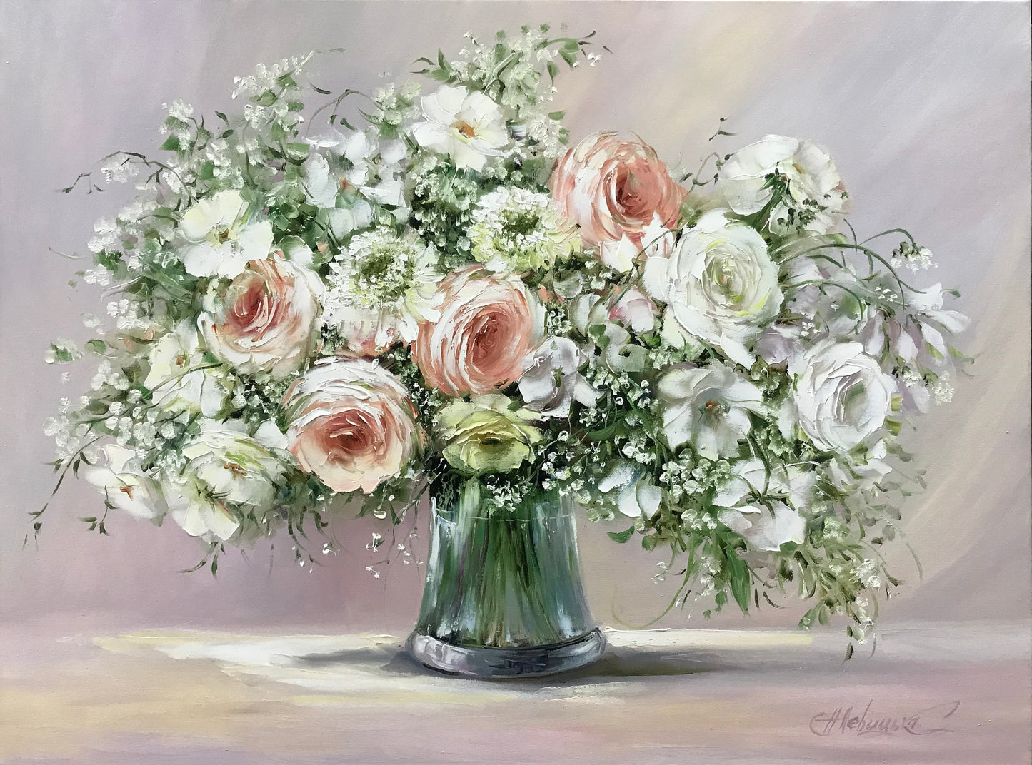 Custom Wedding Bouquet Oil Painting Original Commission Flower Bouquet Painting Parents Wedding Gift Drawing Flowers in Vase Painting Canvas