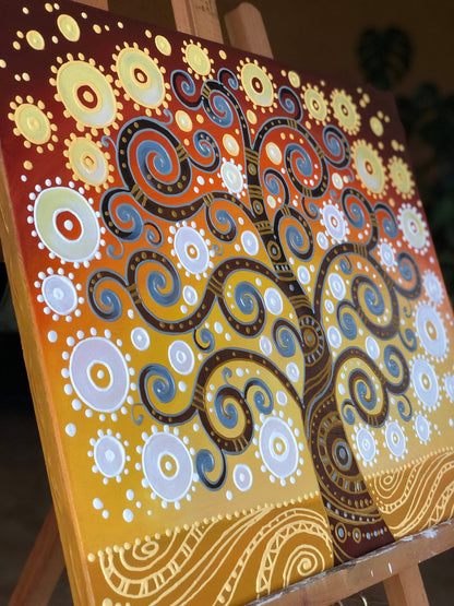 Tree of Life Painting on Canvas Gustav Klimt Reproduction Painting Original Large Golden Tree Wall Art Gustav Klimt Tree of life Artwork