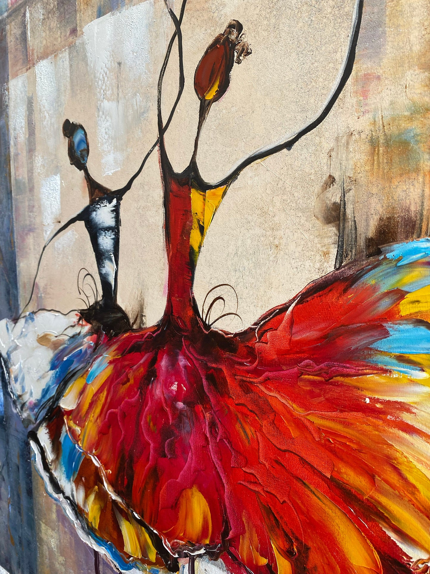 Abstract Ballerina Paintings on Canvas Dancer Art Abstract Ballet Art Modern Ballerina Wall Art Oversized Dancing Painting Ballet Wall Decor