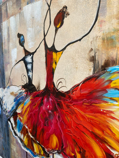 Abstract Ballerina Paintings on Canvas Dancer Art Abstract Ballet Art Modern Ballerina Wall Art Oversized Dancing Painting Ballet Wall Decor