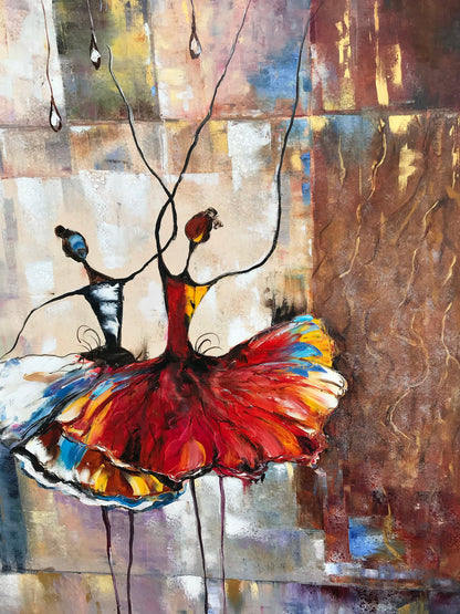 Abstract Ballerina Paintings on Canvas Dancer Art Abstract Ballet Art Modern Ballerina Wall Art Oversized Dancing Painting Ballet Wall Decor