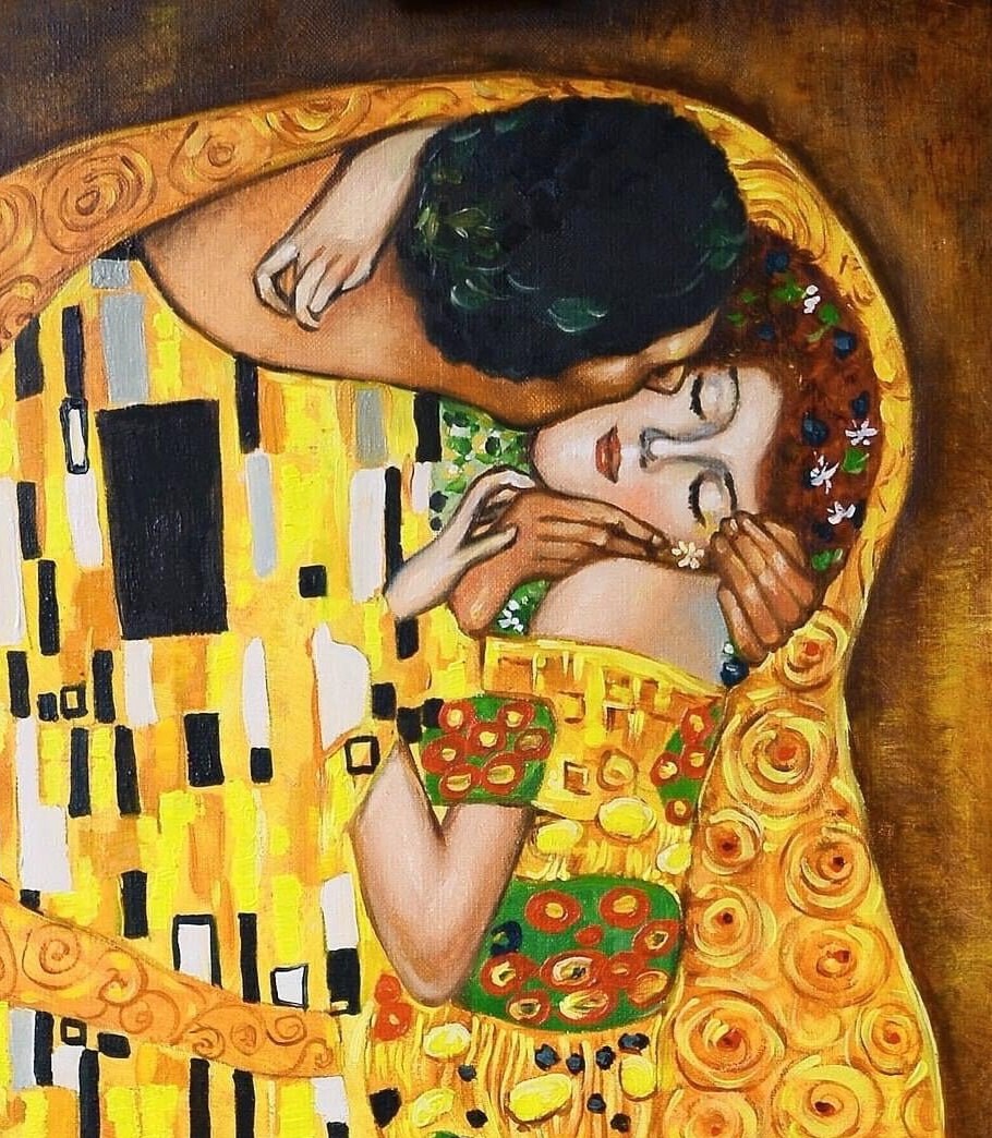 Gustav Klimt The Kiss Painting Reproduction Klimt Wall Art Original Gustav Klimt Inspired Pop Art Canvas Oil Paintings Original Artwork