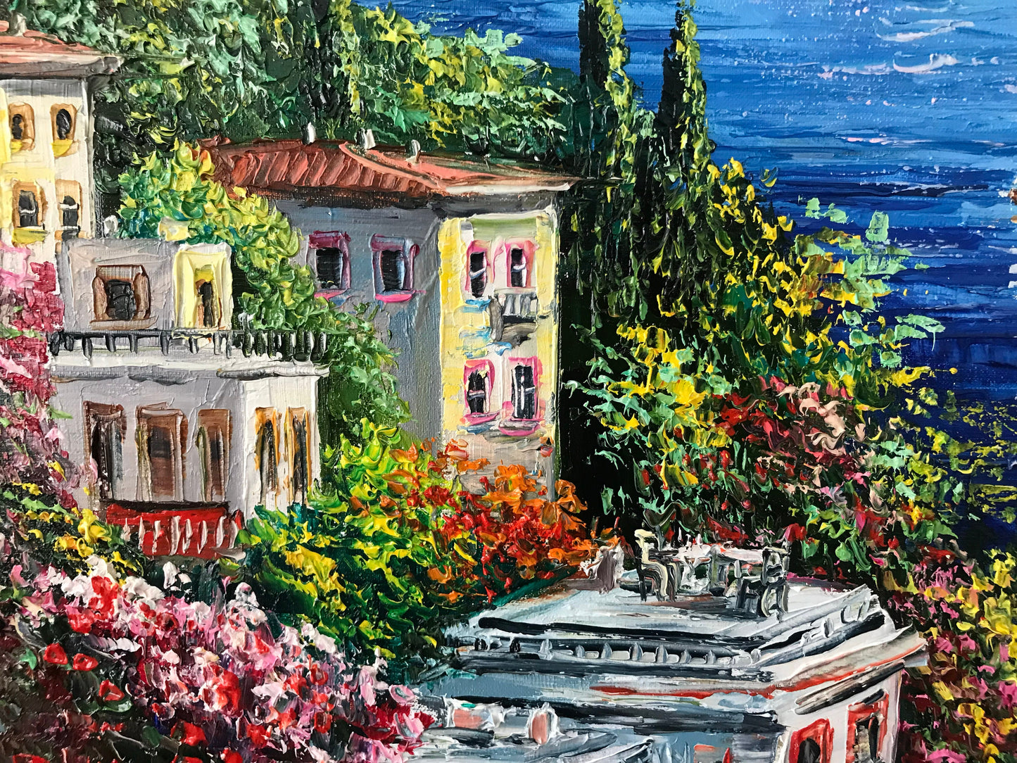 Capri Italy Oil Painting Original Amalfi Coast Painting on Canvas The Most Beautiful Italy Coastal Towns Cities Villages Paintings for Sale