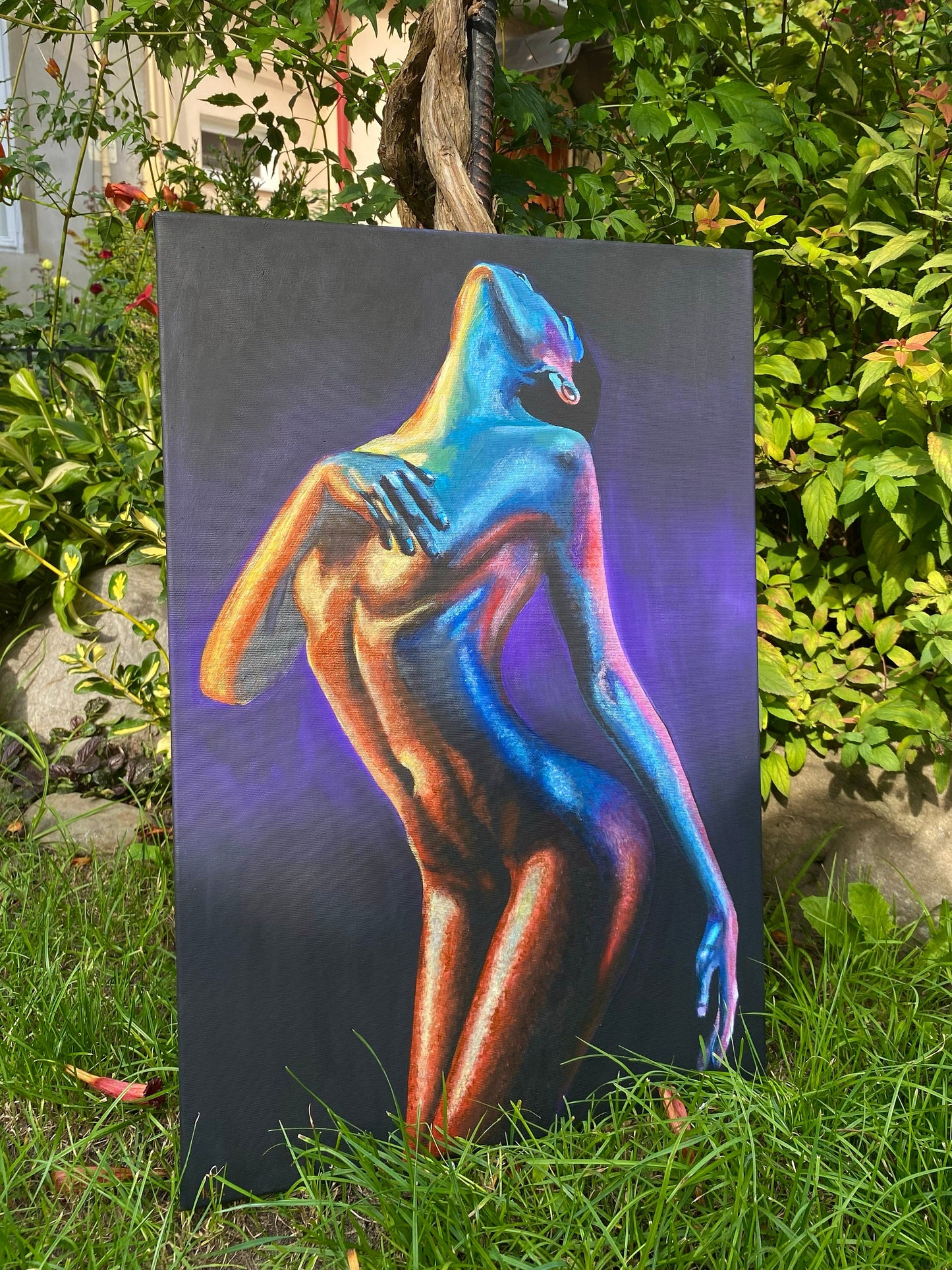 Female Nude Painting Original Nude Abstract Painting on Canvas Naked Woman Wall Art Naked Painting Body Sensual Art Topless Woman Painting