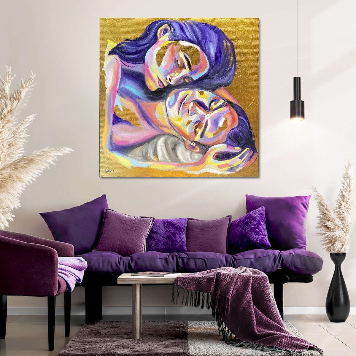 Lovers Painting Original Couple Painting Figurative Wall Art Above Bed Art Love Painting on Canvas Sensual Art Romantic Painting Lovers Art