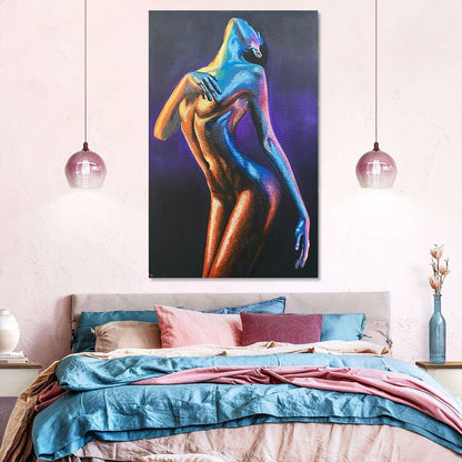 Female Nude Painting Original Nude Abstract Painting on Canvas Naked Woman Wall Art Naked Painting Body Sensual Art Topless Woman Painting