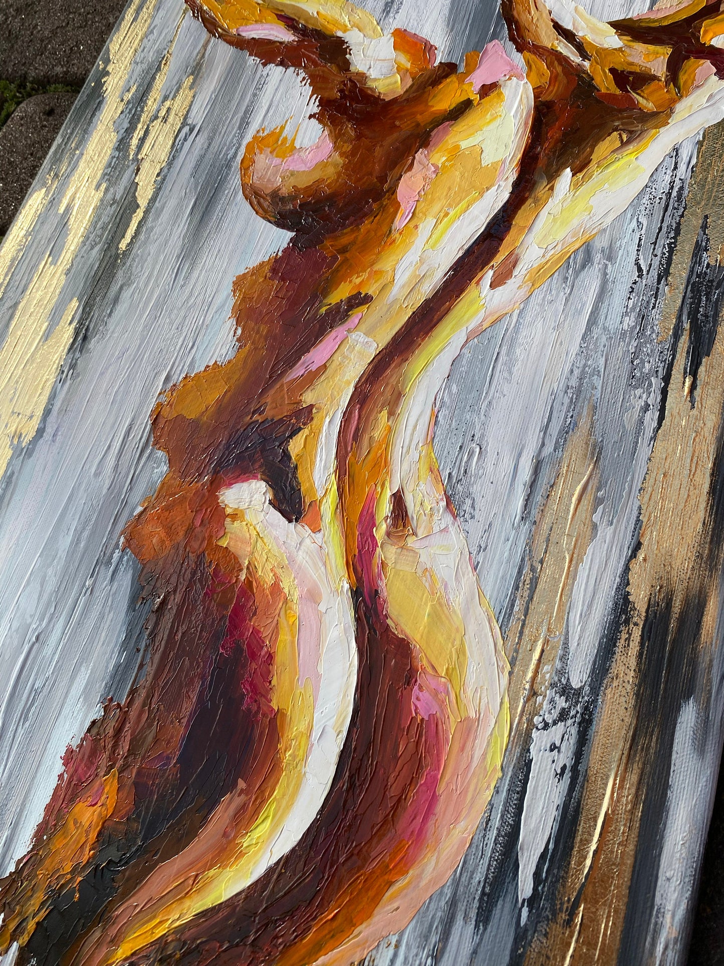 Female Body Painting on Canvas Female Figure Artwork Sexy Nude Woman Oil Painting Abstract Woman Figurative Painting Female Body Artwork