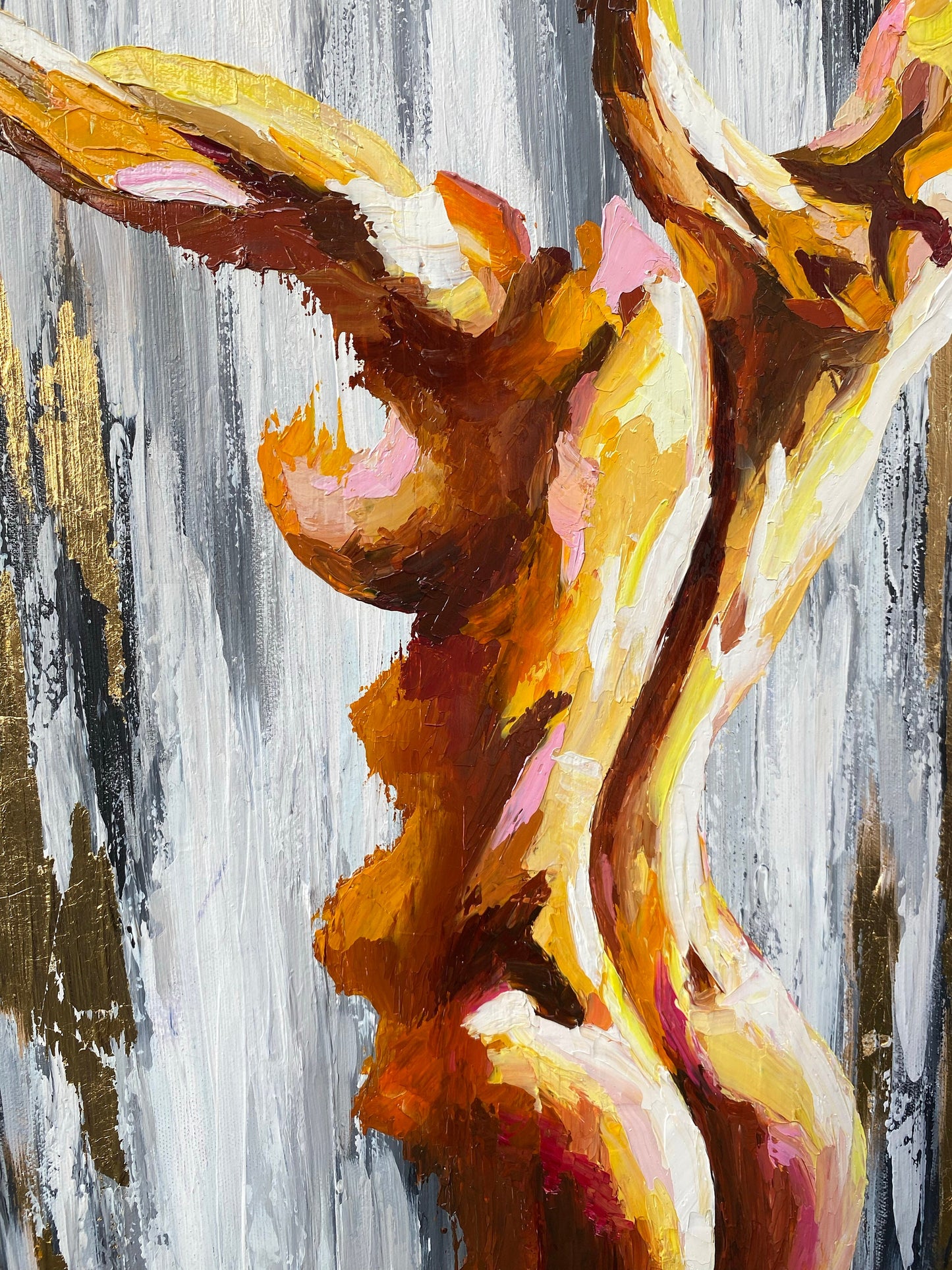 Female Body Painting on Canvas Female Figure Artwork Sexy Nude Woman Oil Painting Abstract Woman Figurative Painting Female Body Artwork