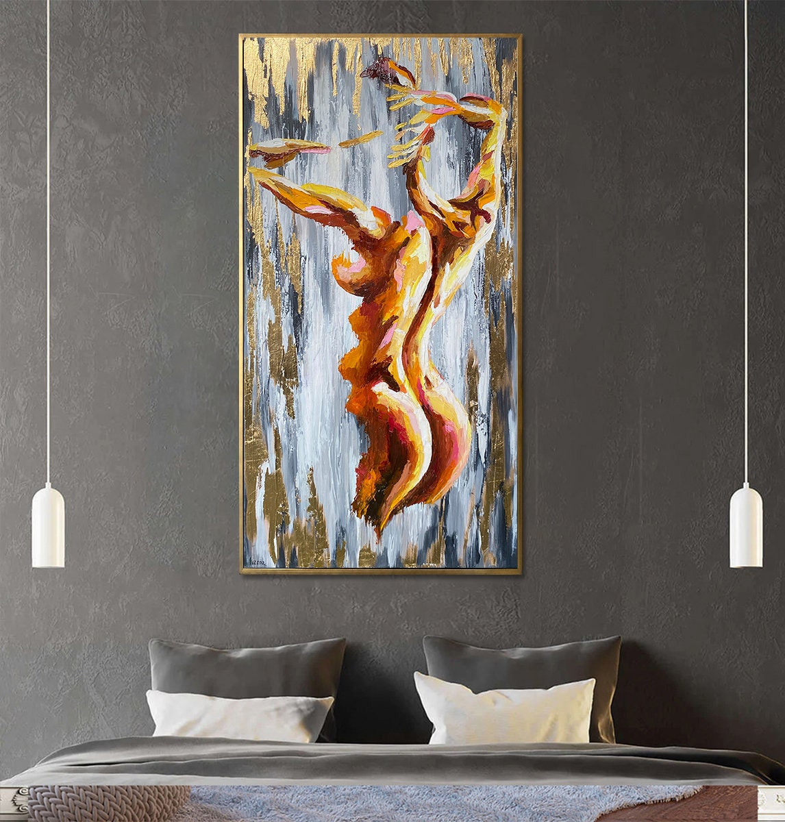 Female Body Painting on Canvas Female Figure Artwork Sexy Nude Woman Oil Painting Abstract Woman Figurative Painting Female Body Artwork