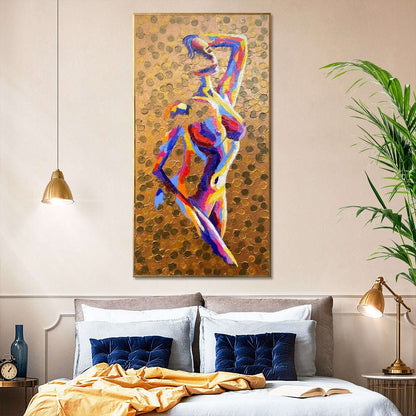 Naked Woman Painting Original Full Frontal Nudity Art Naked Woman Wall Art Nude Abstract Oil Painting on Canvas Sexy Nude Woman Painting