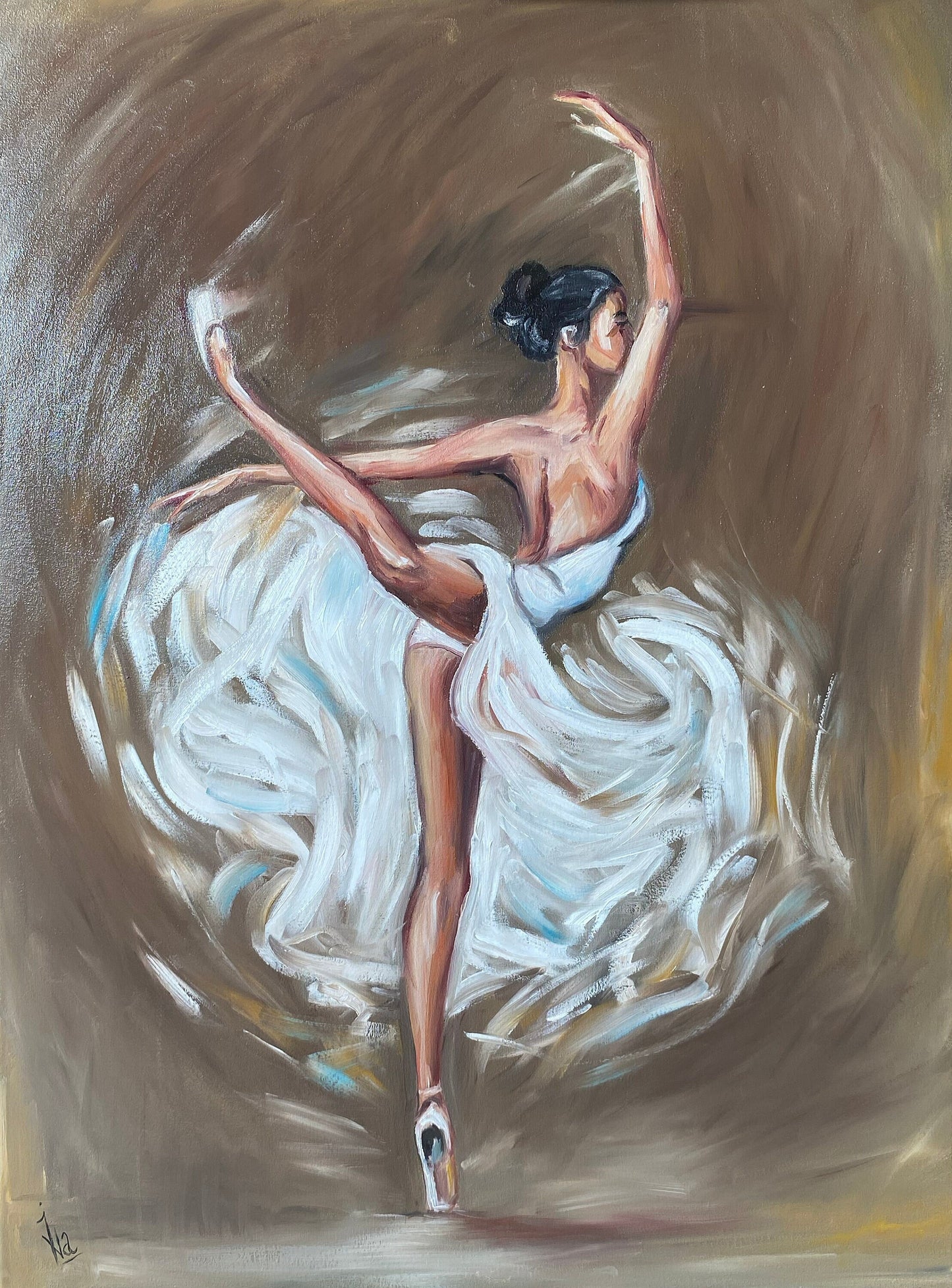 Modern Ballerina Painting Original Ballet Wall Art for Girl Room Dancing Ballerina Painting Canvas Ballet Dancer Artwork Ballerina Girl Art