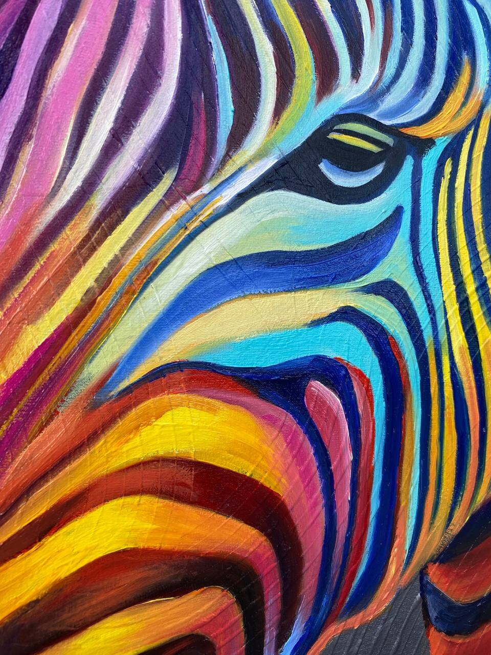 Original Zebra Oil Painting on Canvas Safari Art Animal Oil Painting Zebra Artwork Colorful Animal Wall Art Ready To Ship Zebra Painting