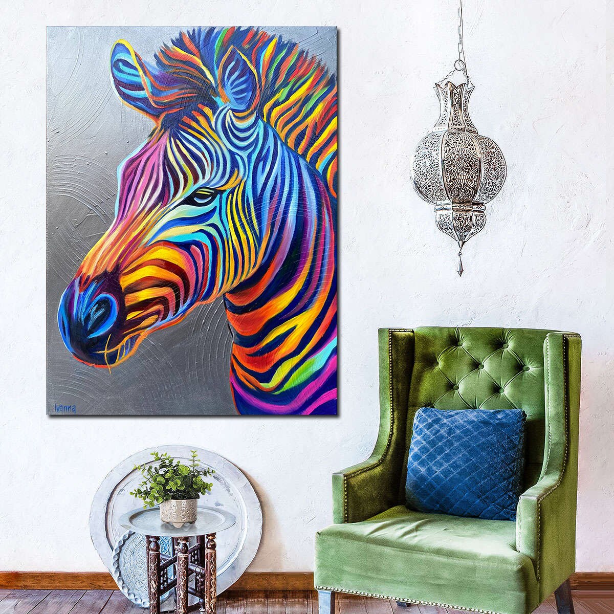 Original Zebra Oil Painting on Canvas Safari Art Animal Oil Painting Zebra Artwork Colorful Animal Wall Art Ready To Ship Zebra Painting