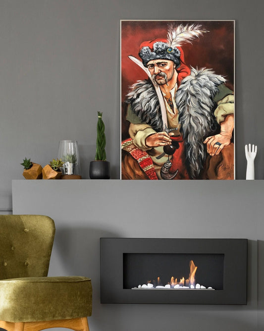Cossack Painting Original Ukraine Cossack Artwork Ukrainian Oil Painting Ukrainian Art Gift Zaporozhian Cossack Painting Ukrainian Decor