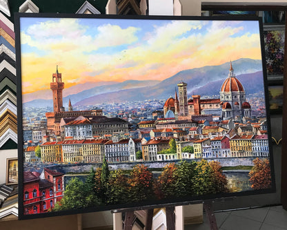 Florence Italy Oil Painting on Canvas Italian City Art Famous Paintings of Florence Italy Artwork Italian Cityscape Classic Painting