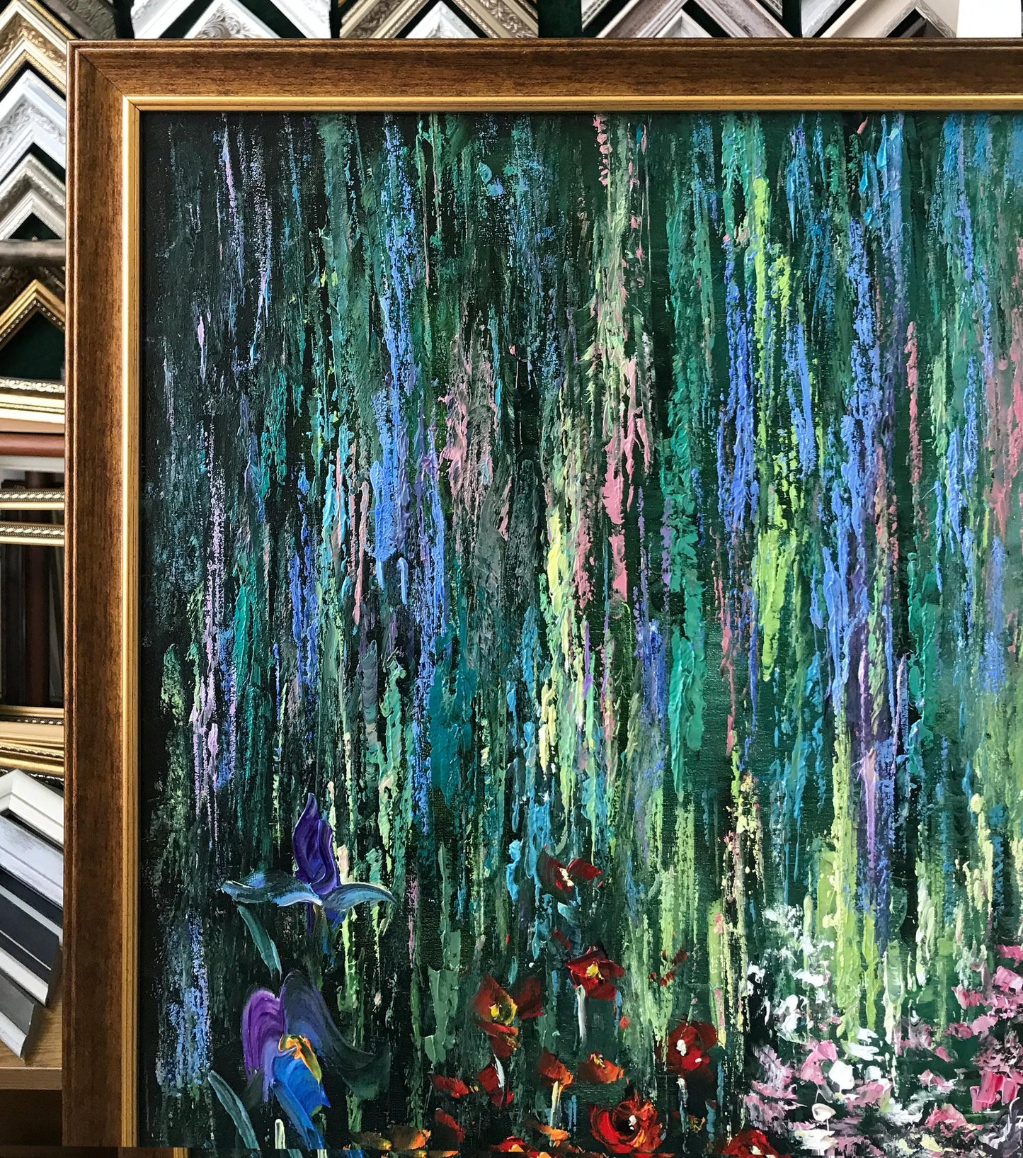 Claude Monet Painting Bridge Over a Pond of Water Lilies Artist Impressionism Art Green Water Lily Pond Oil Painting on Canvas