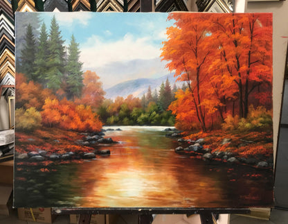 Original fall scenery landscape oil painting by BilykArt