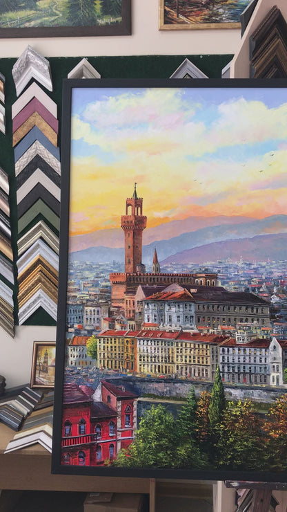 Florence Italy Oil Painting on Canvas Italian City Art Famous Paintings of Florence Italy Artwork Italian Cityscape Classic Painting
