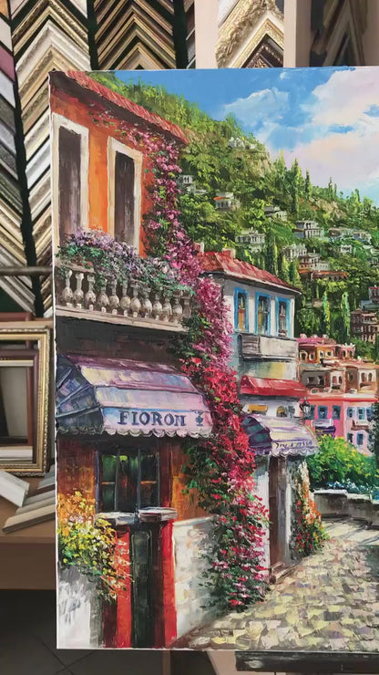 Capri Italy Oil Painting Original Amalfi Coast Painting on Canvas The Most Beautiful Italy Coastal Towns Cities Villages Paintings for Sale