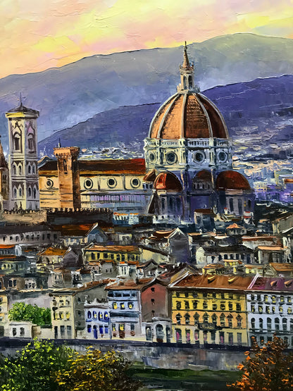 Florence Painting on Canvas Florence Art Work Italian City Painting Original Oil Paintings of Florence Italy Wall Art Painting for Sale