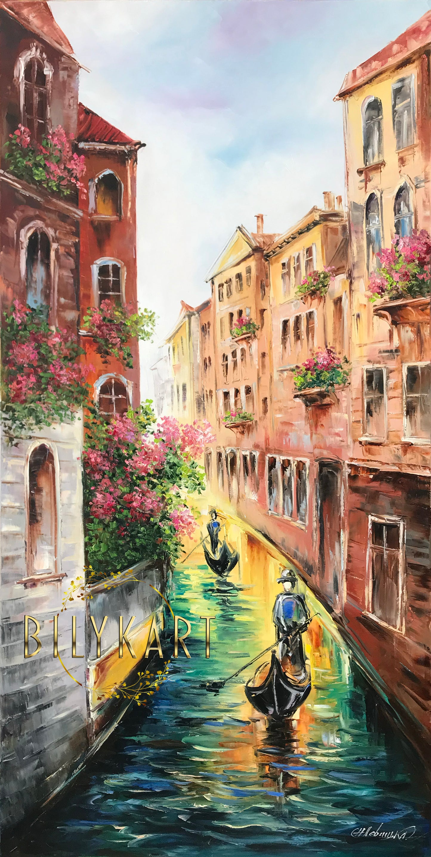 Venice Italy Canal Paintings on Canvas Large Venetian Oil Painting Original Italian Cityscape Oil Painting Venetian Artwork