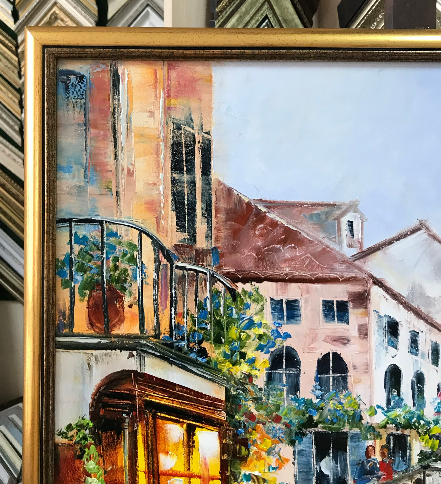 Venice Italy Oil Painting  | Original Venezia Art | 36x36 Italian City Painting Inspired by Monet Venice Artwork