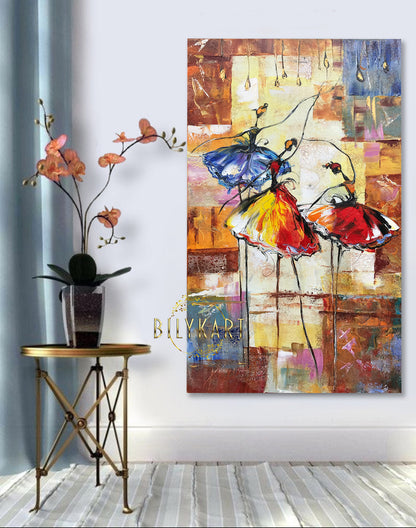 Abstract Ballerina Oil Painting Original Dance Wall Art Big Ballet Painting Ballerinas Wall Art Abstract Dancer Art on Canvas Large Ballerina Painting