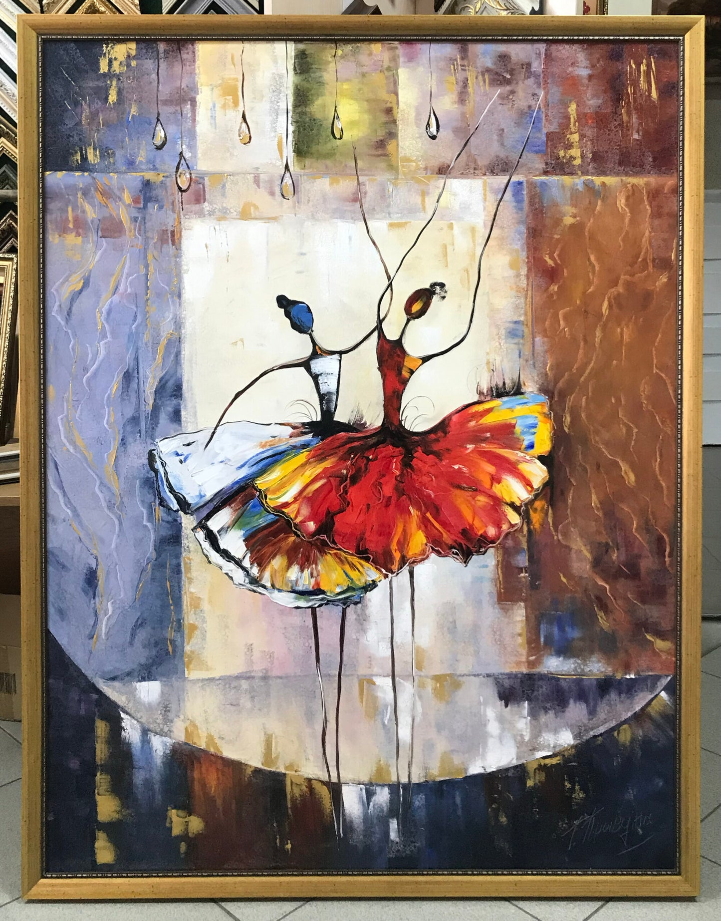 Abstract Ballerina Oil Painting Original Ballet Wall Art Dancer Painting on Canvas Modern Wall Decor Large Ballerinas Oil Painting Abstract Dancer Painting