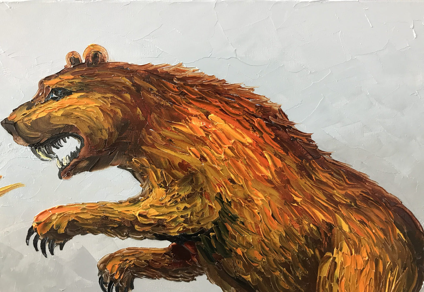 Large Bull vs Bear Oil Painting Original Abstract Bull and Bear Stock Market Wall Art Finance Wall Street Art for Office Bull vs Bear Painting on Canvas