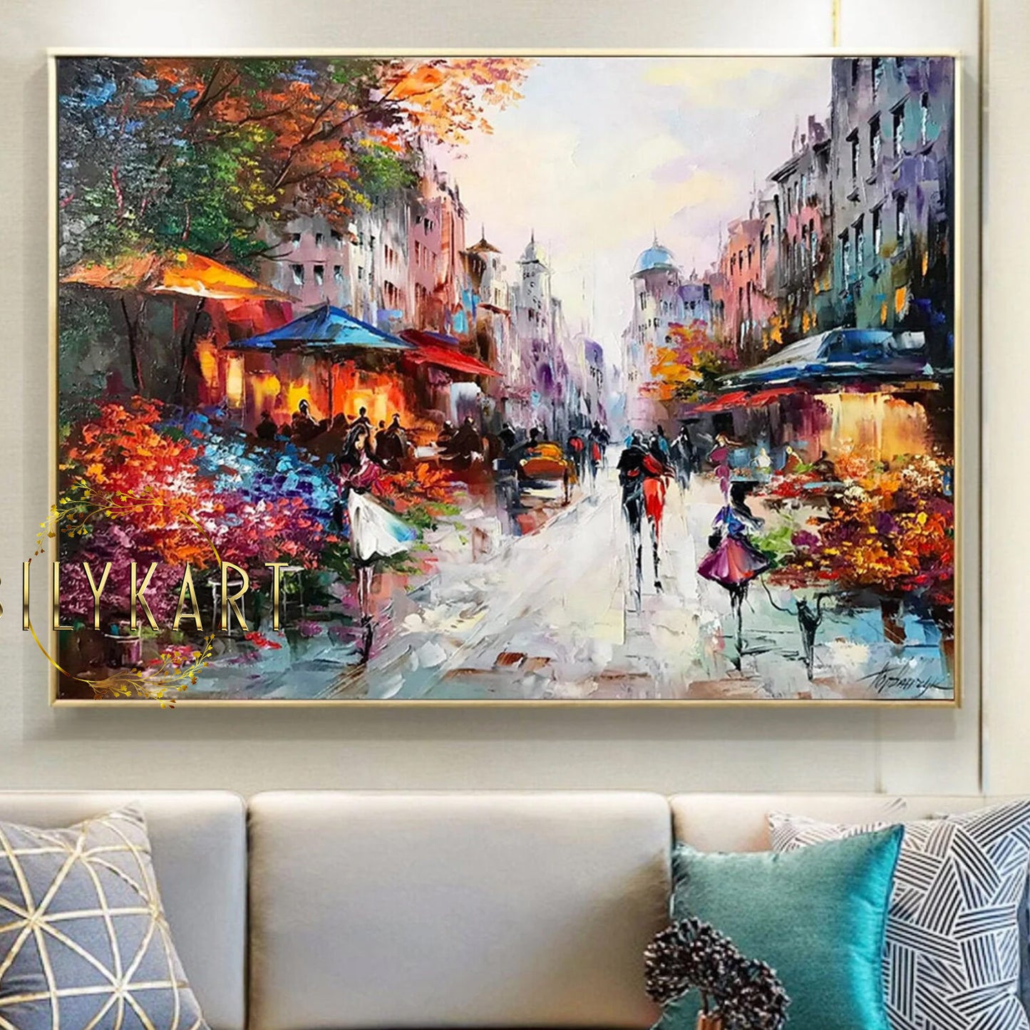 Colorful City Oil Painting by BilykArt Gallery