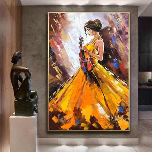 lady in yellow dress painting