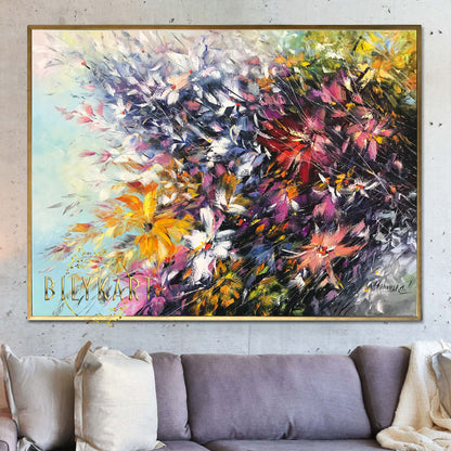 Large Abstract Flowers Oil Painting on Canvas