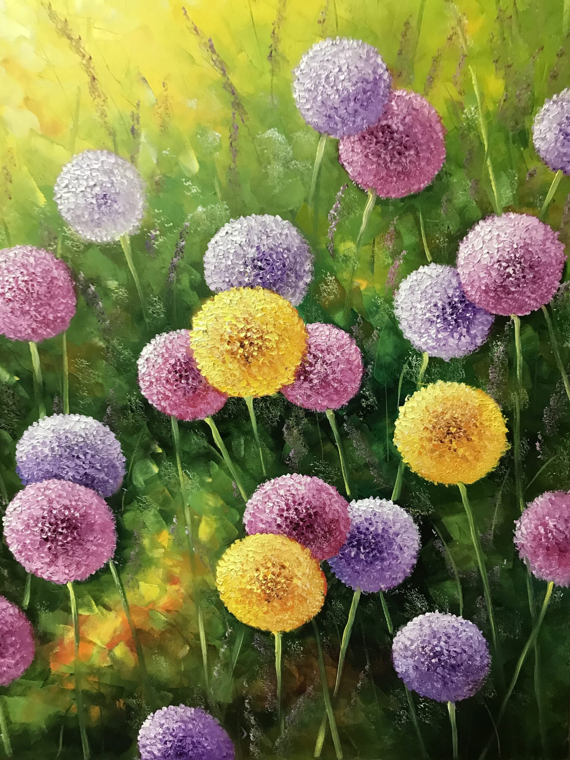 colorful dandelions painting