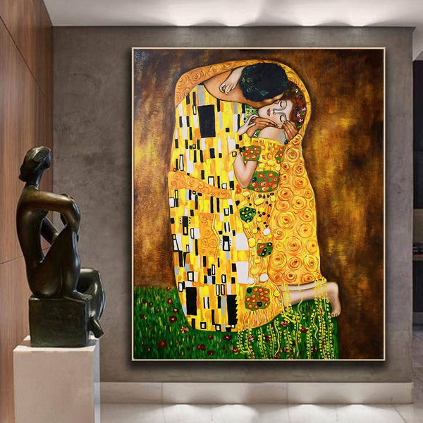 Gustav Klimt The Kiss Painting Replica Gustav Klimt Oil Paintings Repr ...