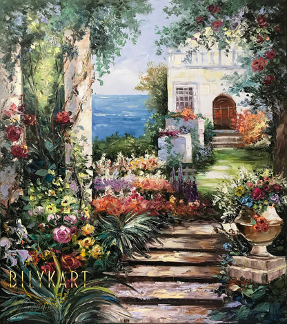 Italian Garden Oil Painting by BilykArt Gallery