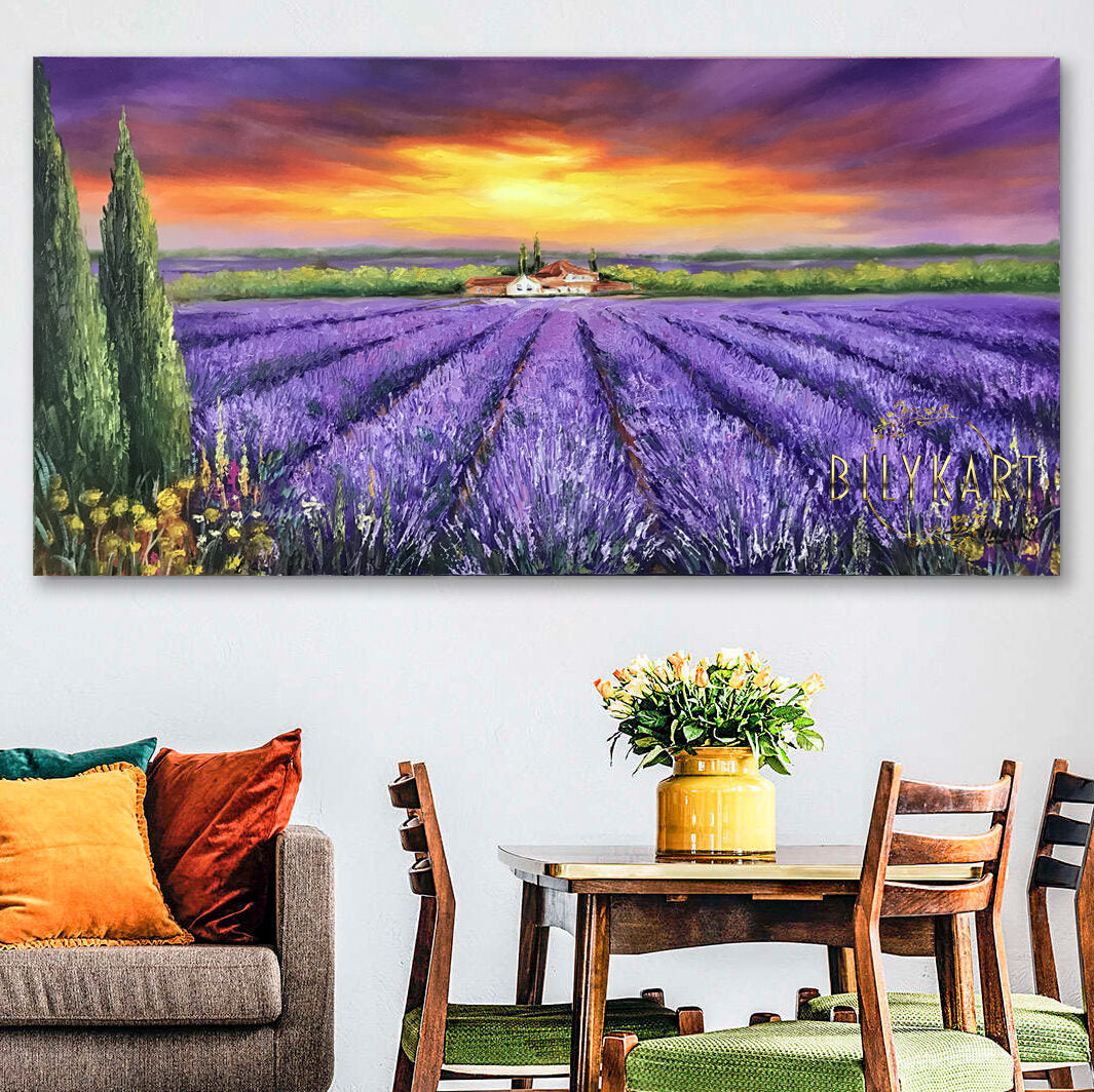 Lavender field oil painting