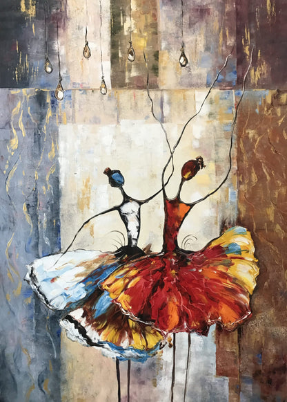 Contemporary Ballerina Painting Extra Large Abstract Ballet Art Dancer Oil Painting Original Modern Ballerina Art Long Big Abstract Painting