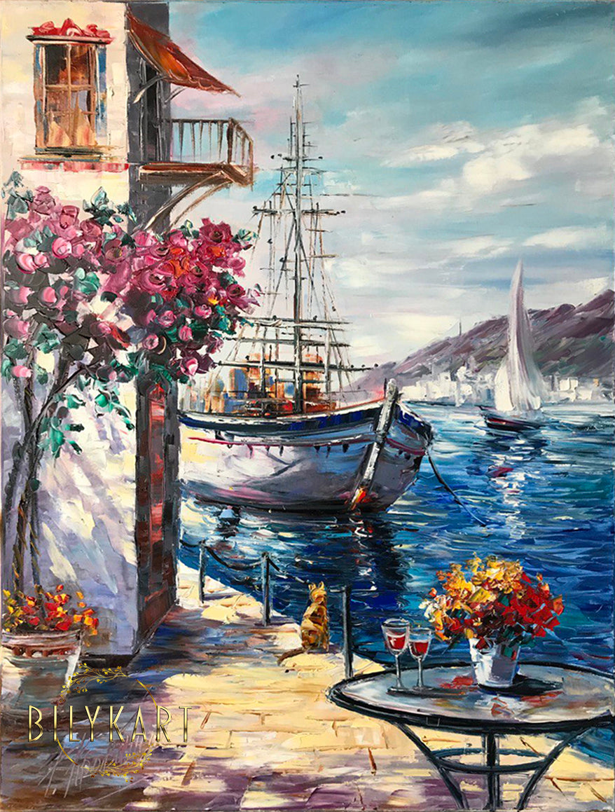 yachting in the Mediterranean Sea painting