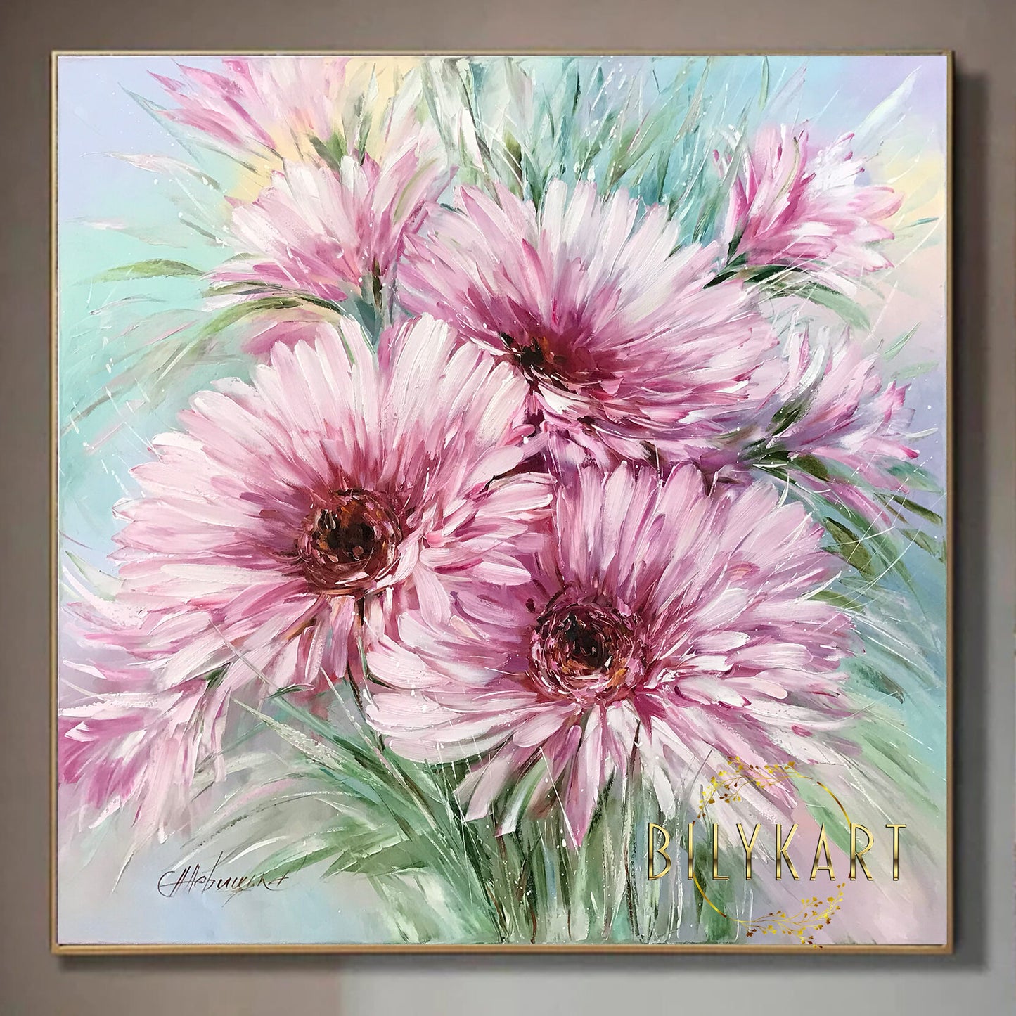  large pink flower painting 