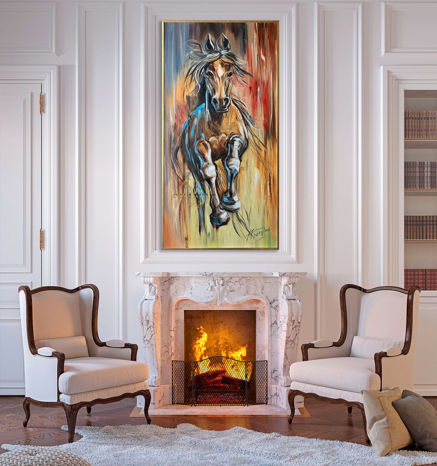 Extra Large Abstract Horse Oil painting on Canvas Running Horse Wall Decor Western Oil Paintings Horse Lover Gifts for Home