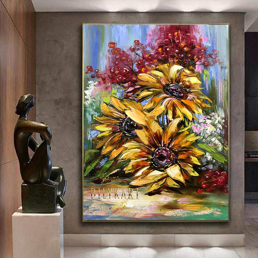 abstract sunflower oil painting 
