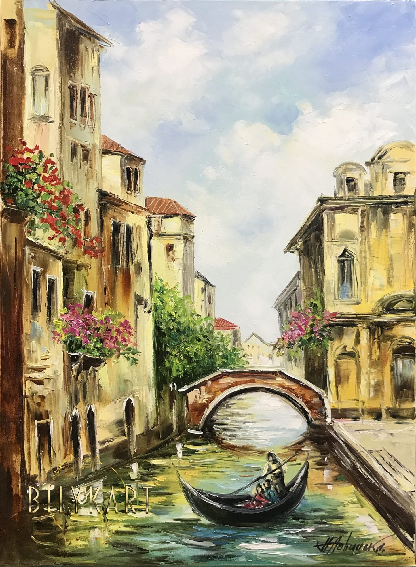 Large Venetian Oil Painting Original Venice Italy Wall Art Italy Cityscape Paintings on Canvas Oversized Venice Canal Art